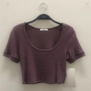 dusty violet medium crop top